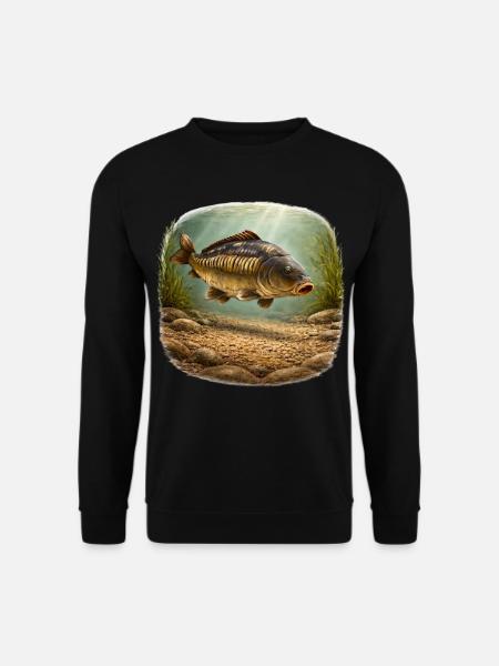 Spiegelkarpfen-Unterwasserfischerei-Design - Unisex Pullover - Schwarz