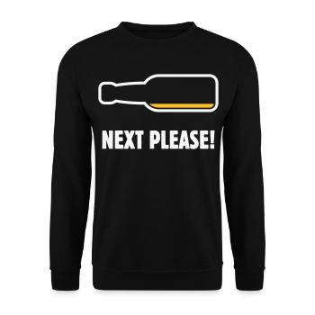 Next Please! (Beer / Beer / NEG 2C) - Unisex Sweatshirt - black - Front - Alina (178cm) & Michal (187cm)