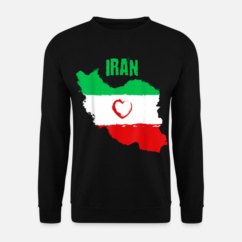 Iranische Herzflagge - Unisex Pullover - Schwarz