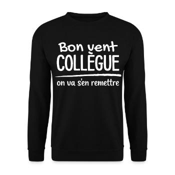 Bon Vent Collègue Humour Travail Départ Drôle - Sweat-shirt Unisexe - noir - Devant - Alina (178cm) & Michal (187cm)