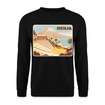 Sizilien - Unisex Pullover - Schwarz - Vorne - Alina (178cm) & Michal (187cm)