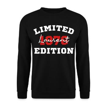 Limitierte Ausgabe 1976 Laurent Vintage - Unisex Pullover - Schwarz - Vorne - Alina (178cm) & Michal (187cm)
