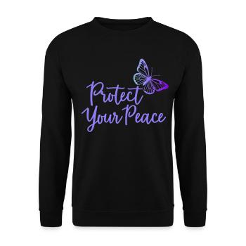 Protégez votre paix papillon paix intérieure - Sweat-shirt Unisexe - noir - Devant - Alina (178cm) & Michal (187cm)