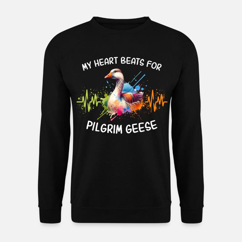 Pilgrim Gans Herzlinie - Unisex Pullover - Schwarz