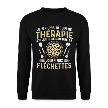  juste besoin d'aller jouer aux fléchettes - Sweat-shirt Unisexe - noir - Devant - Alina (178cm) & Michal (187cm)