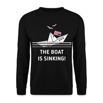 The Boat Is Sinking! (USA / Upside Down / NEG) - Unisex Sweatshirt - black - Front - Alina (178cm) & Michal (187cm)