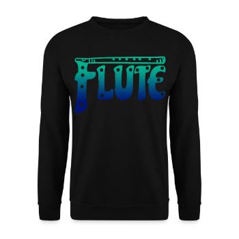 Flûte dégradée Typographie Amateur de musique - Sweat-shirt Unisexe - noir - Devant - Alina (178cm) & Michal (187cm)