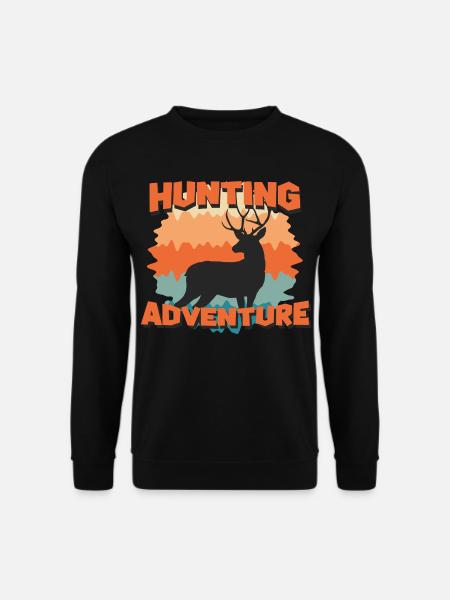 Jagdabenteuer-Hirsch-Silhouette - Unisex Pullover - Schwarz