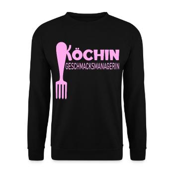 Geschmacksmanagerin Mama Köchin - Unisex Pullover - Schwarz - Vorne - Alina (178cm) & Michal (187cm)