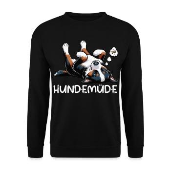 Hundemüde Appenzeller Sennenhund Sennenhunde  - Unisex Pullover - Schwarz - Vorne - Alina (178cm) & Michal (187cm)