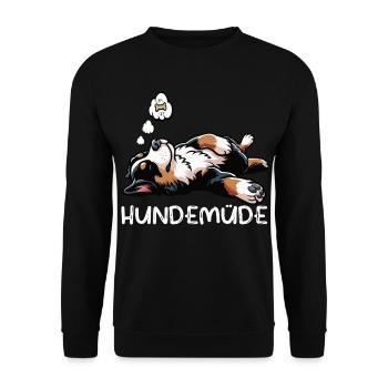 Hundemüde Appenzeller Sennenhund Sennenhunde  - Unisex Pullover - Schwarz - Vorne - Alina (178cm) & Michal (187cm)