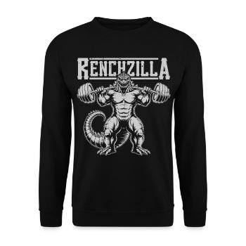 Bodybuilding Fitness Kraftmonster Barbell - Unisex Pullover - Schwarz - Vorne - Alina (178cm) & Michal (187cm)