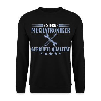 5 Sterne Mechatroniker – Profi Autoschrauber - Unisex Pullover - Schwarz - Vorne - Alina (178cm) & Michal (187cm)
