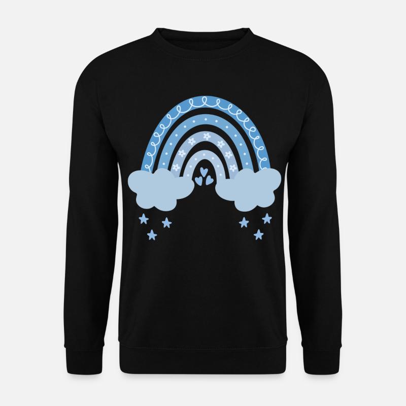 Regenbogen mit Wolken - Unisex Pullover - Schwarz