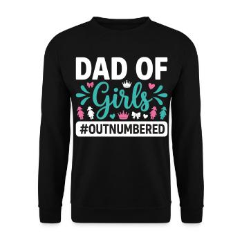 Dad of Girls Outnumbered Daddy Girl - Unisex Sweatshirt - black - Front - Alina (178cm) & Michal (187cm)
