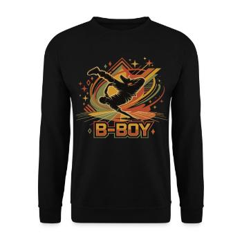 B-Boy Breakdance Hip Hop Streetstyle - Unisex Pullover - Schwarz - Vorne - Alina (178cm) & Michal (187cm)
