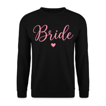 Bride Braut Hochzeit JGA Kalligrafie - Unisex Pullover - Schwarz - Vorne - Alina (178cm) & Michal (187cm)