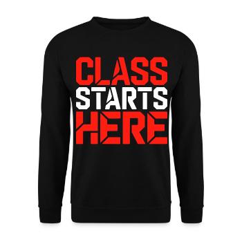 Le cours d’enseignant principal commence ici Aime l’éducation - Sweat-shirt Unisexe - noir - Devant - Alina (178cm) & Michal (187cm)