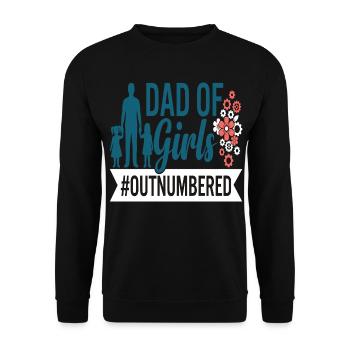 Papa des filles en infériorité numérique Papa fille - Sweat-shirt Unisexe - noir - Devant - Alina (178cm) & Michal (187cm)