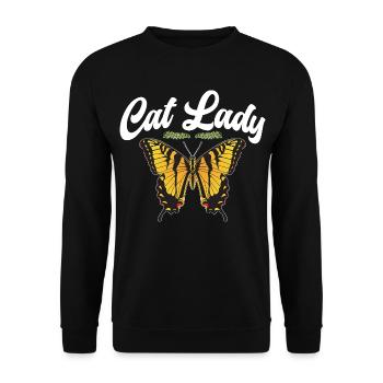 Tiger-Schwalbenschwanz-Liebhaber Katzen-Dame Insektenliebhaber - Unisex Pullover - Schwarz - Vorne - Alina (178cm) & Michal (187cm)