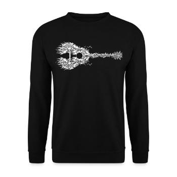 Guitar made of plants - Unisex Sweatshirt - black - Front - Alina (178cm) & Michal (187cm)