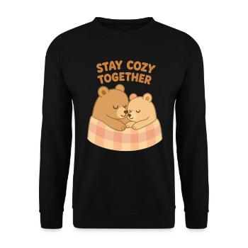 Adorables ours : restez bien au chaud ensemble – Temps de câlins - Sweat-shirt Unisexe - noir - Devant - Alina (178cm) & Michal (187cm)
