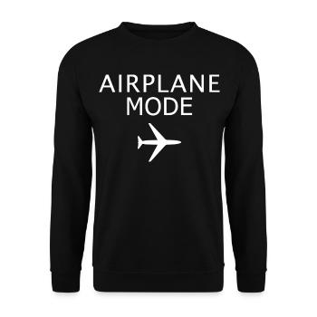 Airplane Mode Activated Flight Mode Aviation Art - Unisex Sweatshirt - black - Front - Alina (178cm) & Michal (187cm)