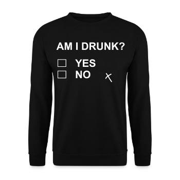 Lustiger Trinktest Nicht bestanden Ja, kein sarkastischer Humor - Unisex Pullover - Schwarz - Vorne - Alina (178cm) & Michal (187cm)