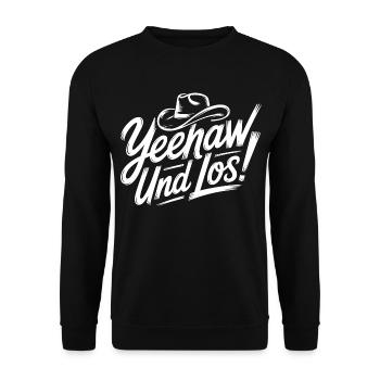 yes and go! Western Script - Unisex Sweatshirt - black - Front - Alina (178cm) & Michal (187cm)