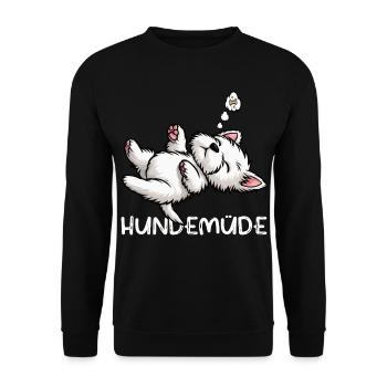Hundemüde West highland terrier Westie Westies - Unisex Pullover - Schwarz - Vorne - Alina (178cm) & Michal (187cm)