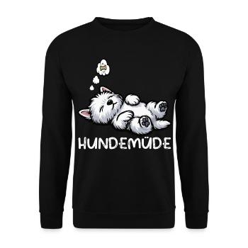 Hundemüde West highland terrier Westie Westies - Unisex Pullover - Schwarz - Vorne - Alina (178cm) & Michal (187cm)