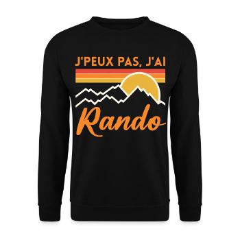 Rando Soleil Vintage Montagne randonnée rando - Sweat-shirt Unisexe - noir - Devant - Alina (178cm) & Michal (187cm)