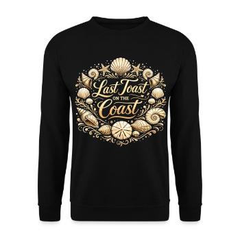 Last Toast on the Coast – Filigreer Bachelor Party Sea - Unisex Sweatshirt - black - Front - Alina (178cm) & Michal (187cm)