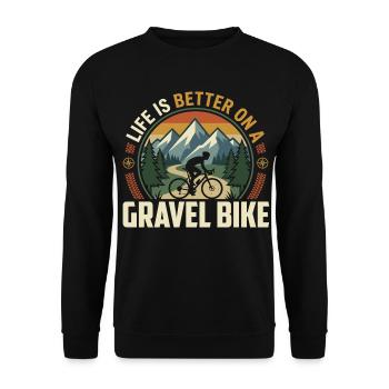 Gravel Bike Mountain Bike Adventure - Unisex Sweatshirt - black - Front - Alina (178cm) & Michal (187cm)