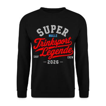 Malle 2026 Trinksport Legende Sauf Crew Malle 2026 - Unisex Sweatshirt - black - Front - Alina (178cm) & Michal (187cm)
