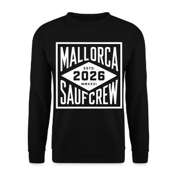 MALLORCA 2026 Saufcrew Malle 2026 - Unisex Pullover - Schwarz - Vorne - Alina (178cm) & Michal (187cm)