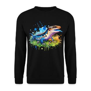 Don du scinque à langue bleue - Sweat-shirt Unisexe - noir - Devant - Alina (178cm) & Michal (187cm)