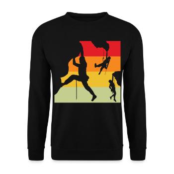 Retro Sunset Climber Silhouettes - Unisex Sweatshirt - black - Front - Alina (178cm) & Michal (187cm)