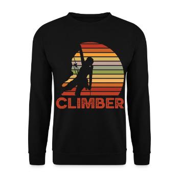 Retro Sunset Climber Silhouette - Unisex Sweatshirt - black - Front - Alina (178cm) & Michal (187cm)