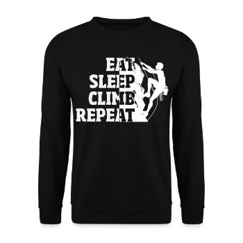 Eat Sleep Climb Repeat Climbing Saying - Unisex Sweatshirt - black - Front - Alina (178cm) & Michal (187cm)