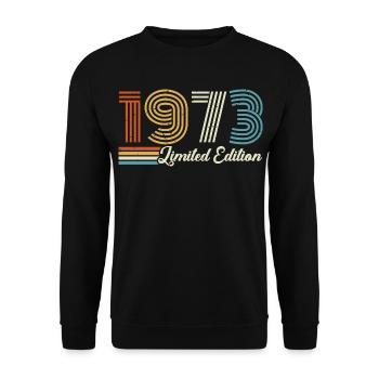53rd birthday 1973 Born 1973 - Unisex Sweatshirt - black - Front - Alina (178cm) & Michal (187cm)