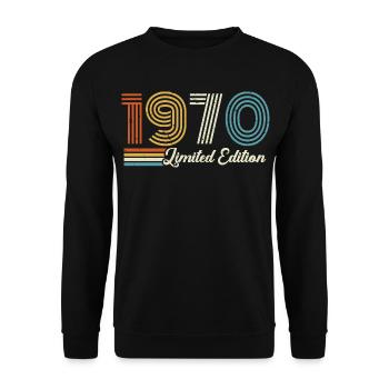 56. Geburtstag 1970 Jahrgang 1970  - Unisex Pullover - Schwarz - Vorne - Alina (178cm) & Michal (187cm)