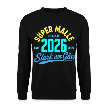 Malle 2026 Strong on the Glass Sauf Crew Original - Sweat-shirt Unisexe - noir - Devant - Alina (178cm) & Michal (187cm)