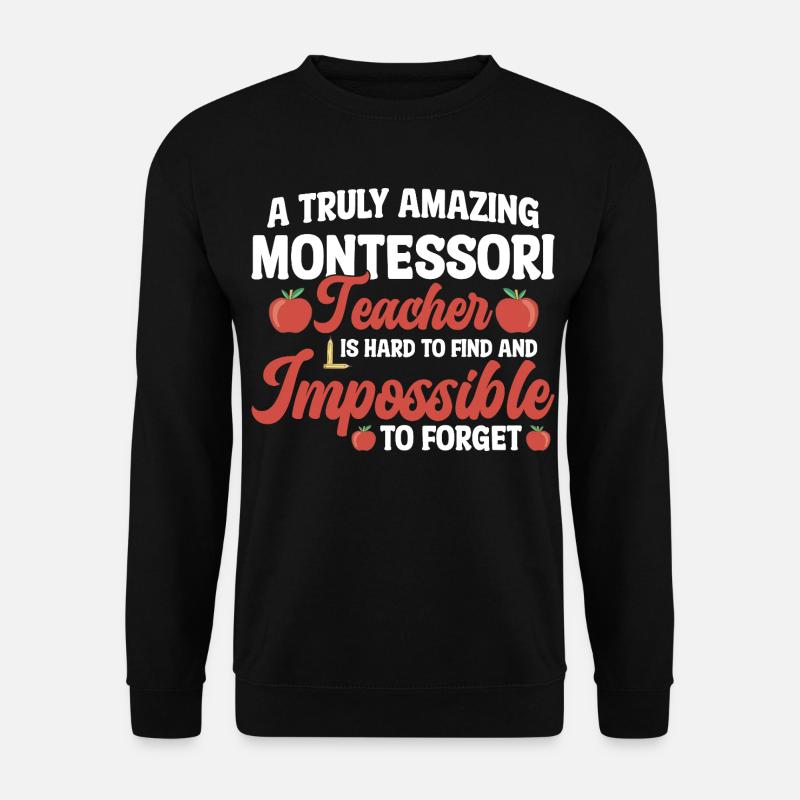 Montessori-Methode-Schulmitarbeiter Montessori - Unisex Pullover - Schwarz