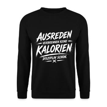 Les excuses ne brûlent pas de calories - Sweat-shirt Unisexe - noir - Devant - Alina (178cm) & Michal (187cm)