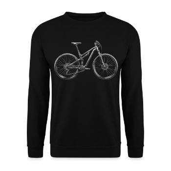 MTB Zeichnung – Geschenk für Mountainbiker - Unisex Pullover - Schwarz - Vorne - Alina (178cm) & Michal (187cm)