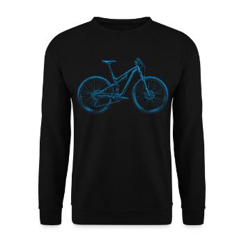 VTT Lineart Blue – Cadeau pour VTT - Sweat-shirt Unisexe - noir - Devant - Alina (178cm) & Michal (187cm)