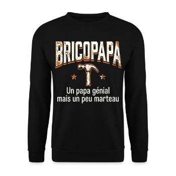 Papa Bricoleur Humour Bricopapa - Sweat-shirt Unisexe - noir - Devant - Alina (178cm) & Michal (187cm)