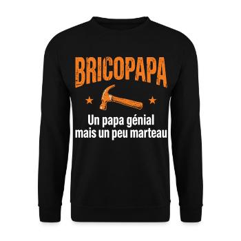 Papa Bricoleur Humour Bricopapa - Sweat-shirt Unisexe - noir - Devant - Alina (178cm) & Michal (187cm)