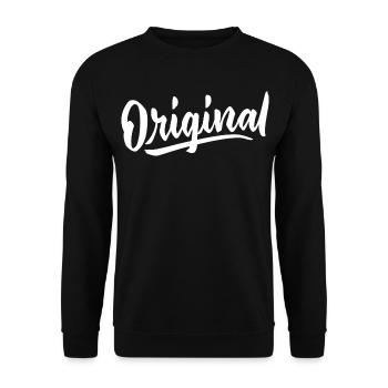 Original Minimalist Lettering Design - Unisex Sweatshirt - black - Front - Alina (178cm) & Michal (187cm)